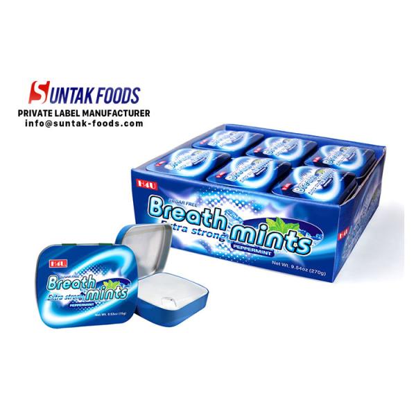 Powerful Fresh Breath Peppermint Hard Candy In Colorful Tin Box