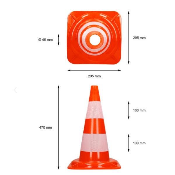 47cm Red Orange Heavy Duty Traffic Cones Traffic Control Cones For Parking Lot
