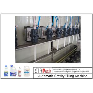Automatic Gravity Bottle Filling Machine For Toilet Cleaner / Corrosive Liquid