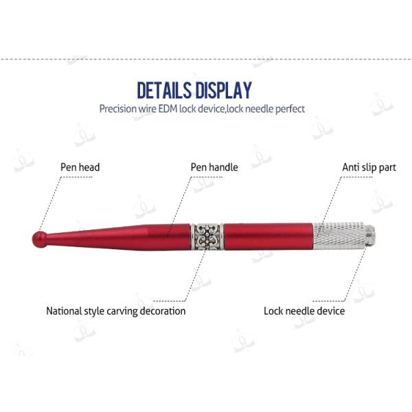 Aluminum Red Microblading Hand Tool Permanent Makeup Manual Tattoo Pen