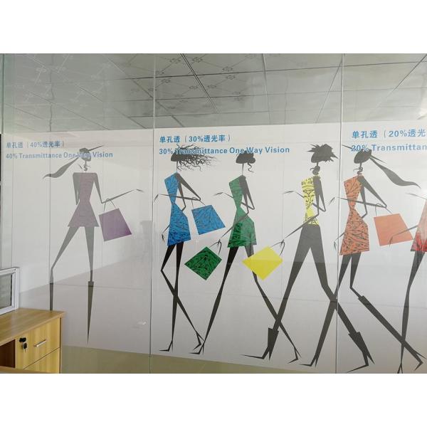 Micro Perforated Vinyl One Way Vision Window Sticker 140mic / 140g For Digital