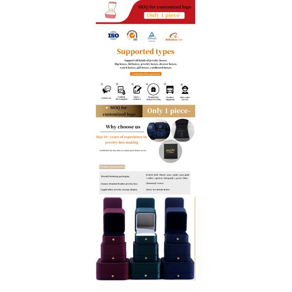 Custom Logo Jewelry Package Hanhong PU Leather Box for Necklace Bracelet Earrings Ring