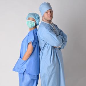 Quality Nonwoven Disposable Scrub Suits for Patient Doctors Nuser With Short Sleeve for sale