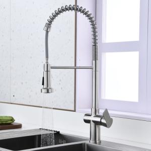 China SUS304 Stainless Steel Single Lever Pull Out Kitchen Faucet on sale