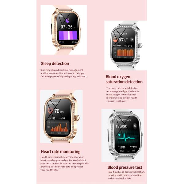 MK88 IPhone Android Women'S Bluetooth Watch Pedometer Amoled Screen Smartwatch