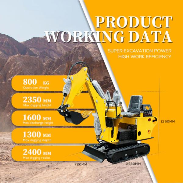 Good Quality Crawler EPA CE Excavator 1 Ton Mini Excavator 1.2 Ton 1.8 Ton 2 Ton Digger Flail Mower for Sale