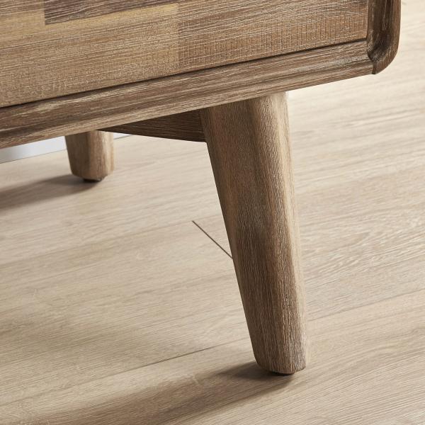Nordic Modern Walnut Wood Bedside Table with Double Drawer