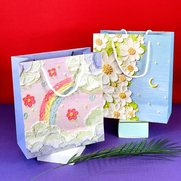 Gravure Printing Custom Order Luxury Boutique Gift Shopping Tote Art Paper Bags With Logo