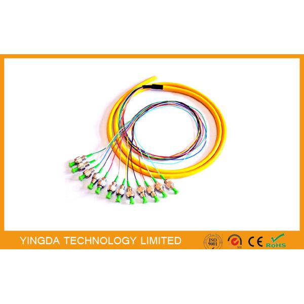 Buy Patch Panel APC / FC Fiber Optic Pigtail / Patch Cords 8 Cores 12 Cores Green Tight Buffer at wholesale prices