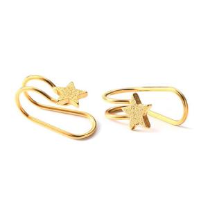 China Philippines No Hole Gold Stainless Steel Star Clip On Earrings on sale