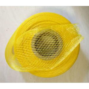 Yellow Knitted Tubular Mesh Vegetable Storage Bags Environment Friendly Finish