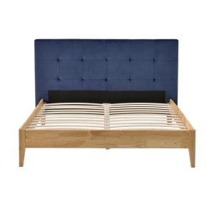 Quality Sunny Blue Linen Fabric Bed Frame With Headboard CE Certification for sale