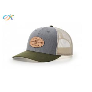 Oem Custom Baseball Premium Polyester Leather Embroidered Logo Trucker Cap