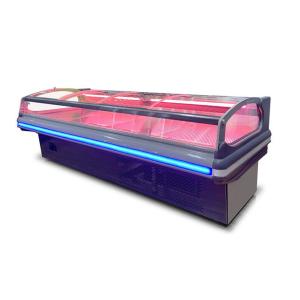 Custom Commercial Meat Display Freezer With Removable Glass Cover R404a