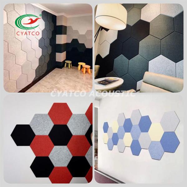 Fashionable Hexagon Acoustic Panels Multiple Colour Polyester Acoustic Panel