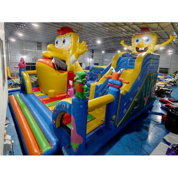 Automatic Move Inflatable Bounce House With Slide SpongeBob SquarePants