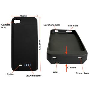 1700Mah Capacity IPhone 4 Extender Battery Case With Short Circuit Protection
