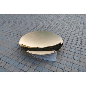 Gold Titanium Coated Stainless Steel Circular Concave Mirror Sculptures