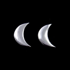 No Stone 925 Silver Moon Shape Earrings For Engagement Simple And Romantic