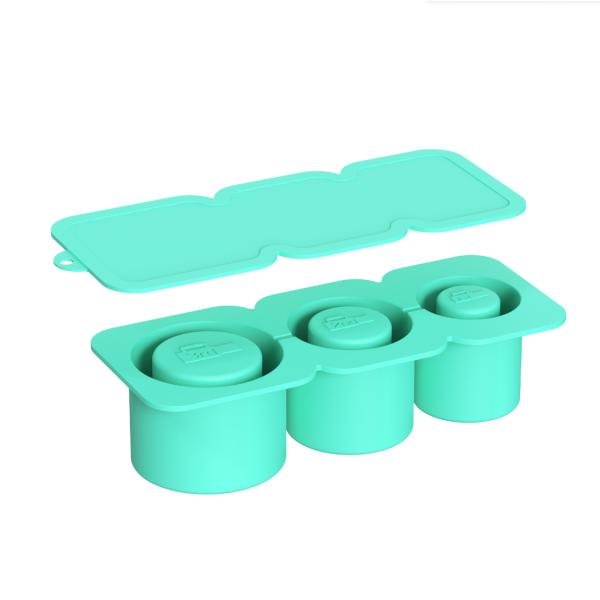 Silicone Stanley Ice Cube Tray With Lid 3 Hollow Cylinder Ice Molds For 30-40oz Cups