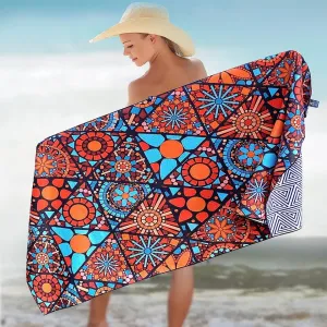 China Print Beach Towels With Logo Water Absorption Sand Free Custom Microfiber Beach Towel on sale