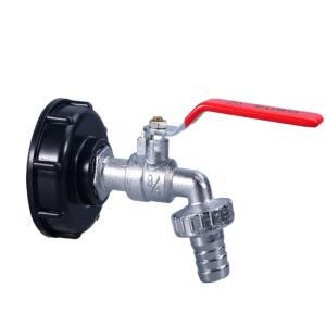 3/4'' Nickel Plating Bibcock With Red Handle Faucet Adapter For Hose Garden