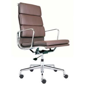 High Back Soft Pad Management Chair , Brown Executive Office Chair With Nylon