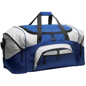 600D Polyester Personalized Sports Duffle Bags Blue Color H32.4cm X W69.2cm X