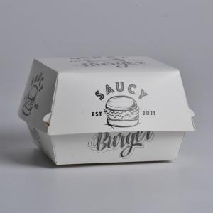 Eco-friendly customized hamburger takeaway food packaging clam shell paper