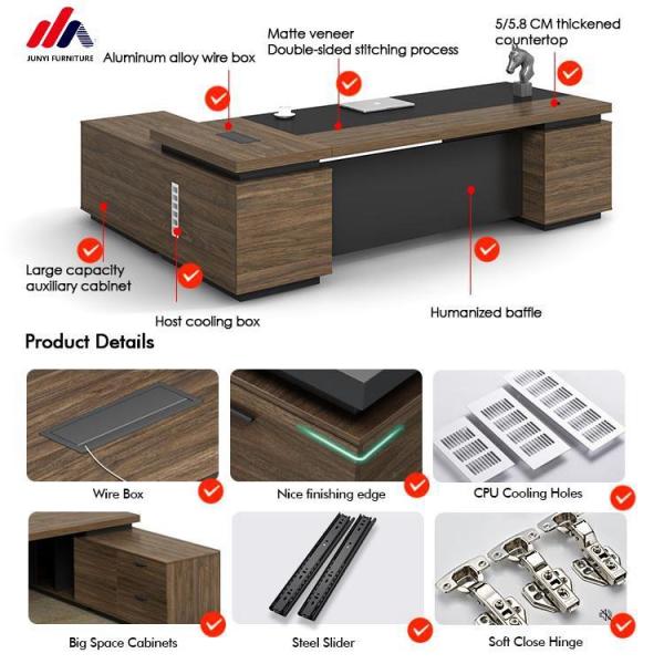 Y Mail Packing Level Melamine E1 Material Luxury Office Furniture for Boss Desks