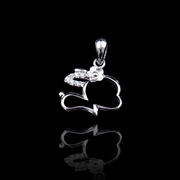 Buy Rabbit Lovely Cute Animal Pendants Vivid 925 Silver Hollow - Carved Jewelry at wholesale prices