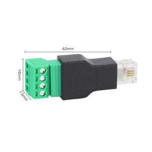 RJ11 6P4C Male Connector Modular Plugs to 4 Pin Screw Terminal Blocks Adapter