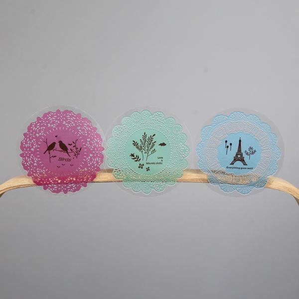 Transparent packaging labels garment labels and labeling