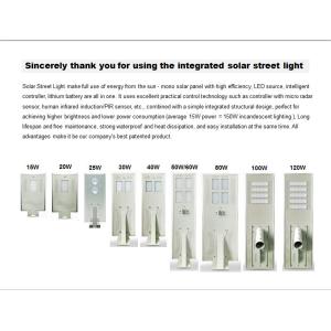 60 Watt All In One LED Solar Street Light Outdoor Ip66 3000-6500k Installation