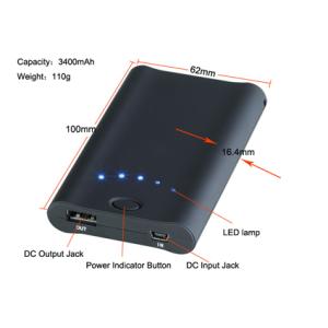 3400mAh Plastic IPhone Battery Extender For Mobilephone With 5 Blue LED / Mini