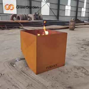 Patio Garden Outdoor Camping Corten Steel Rust Fire Pit Wood Burning 3mm Thick