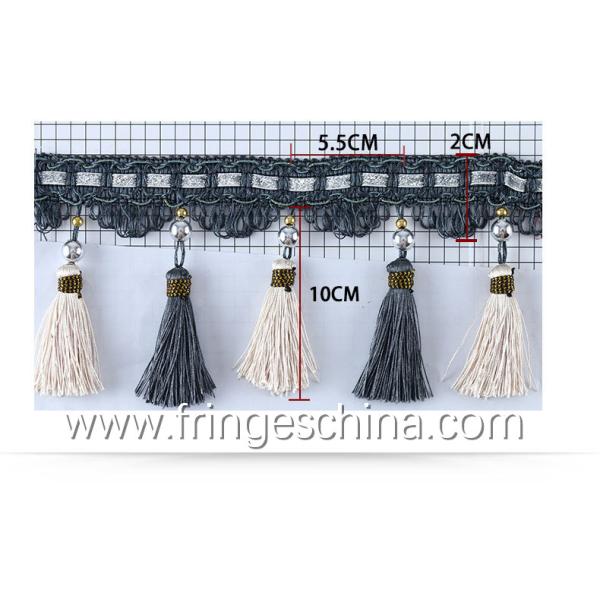 Handmade fashionable chain beads lace tassels fringes for curtain/sofa/pillow decoration