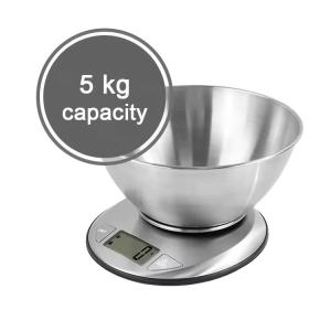 Stainless Steel Digital Kitchen Scale with Bowl Portable Battery-Powered Food