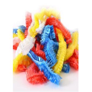 Multi Size Polyethlene Disposable Plastic Hair Caps With Elastic Colored Strip