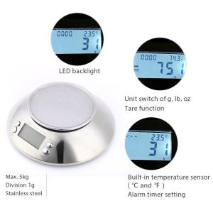 Multifunctional Electronic Scale With Scale Tray 5kg Food Measuring Gram