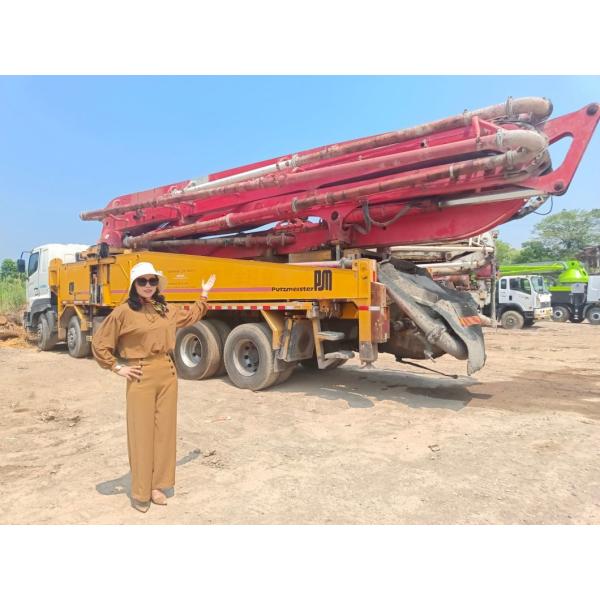 14150*2500*3950 Feeding Height 1400mm Used Concrete Pump Truck Putzmeister 42m 46m 49m 56m