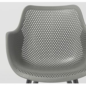 59cm Depth Grey Rattan Outdoor Dining Chairs