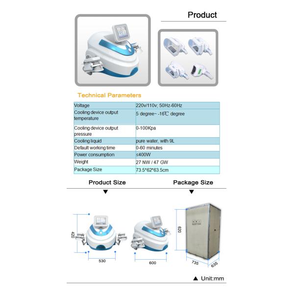 2 Cryo Handles Portable High Quality Cryo Machine for salon use body slimming