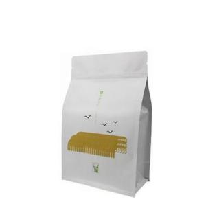 Printing Food grade kraft paper bag wholesale with clear window and zipper for