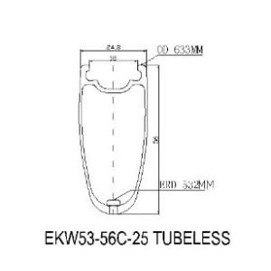 Carbon Clincher Compatible Tubuless Rims 700C 56MM 25mm Wide Road Bicycle Ruedas