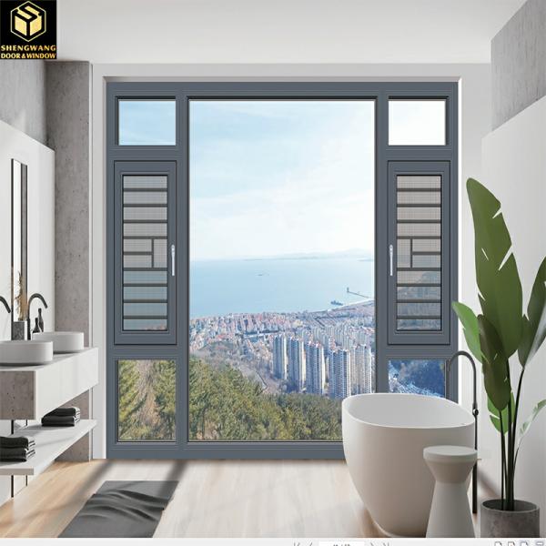 Customized Width Swing Window 5mm - 20mm Glass Aluminum Sliding Windows