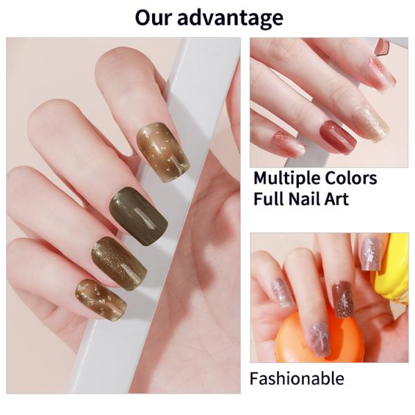 Customized Logo DIY Designs Nail Wraps Polish Strips Gel Stickers Eco-friendly Sample