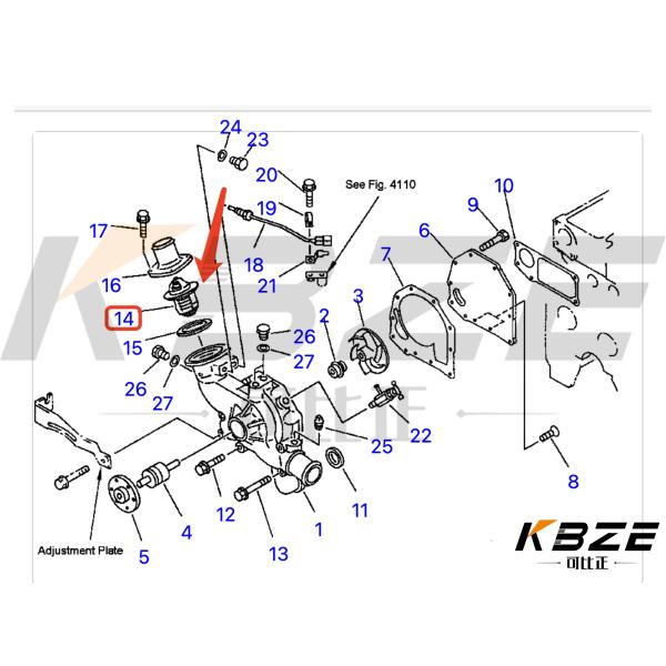 6D95 600-421-6360 KBZE ENGINE PARTS THERMOSTAT 82°C FOR PC200-6 PC210-6 PC220-6 PC250-6