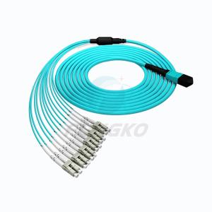 China 100G OM3 MPO to 8 12 24 Core LC Duplex Multimode Fiber Breakout Cable MTP Fiber Jumper on sale
