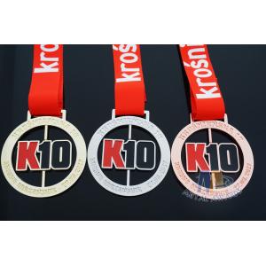 Spinning And Rotating Bespoke 10K Metal Award Medals For Maration , Sports